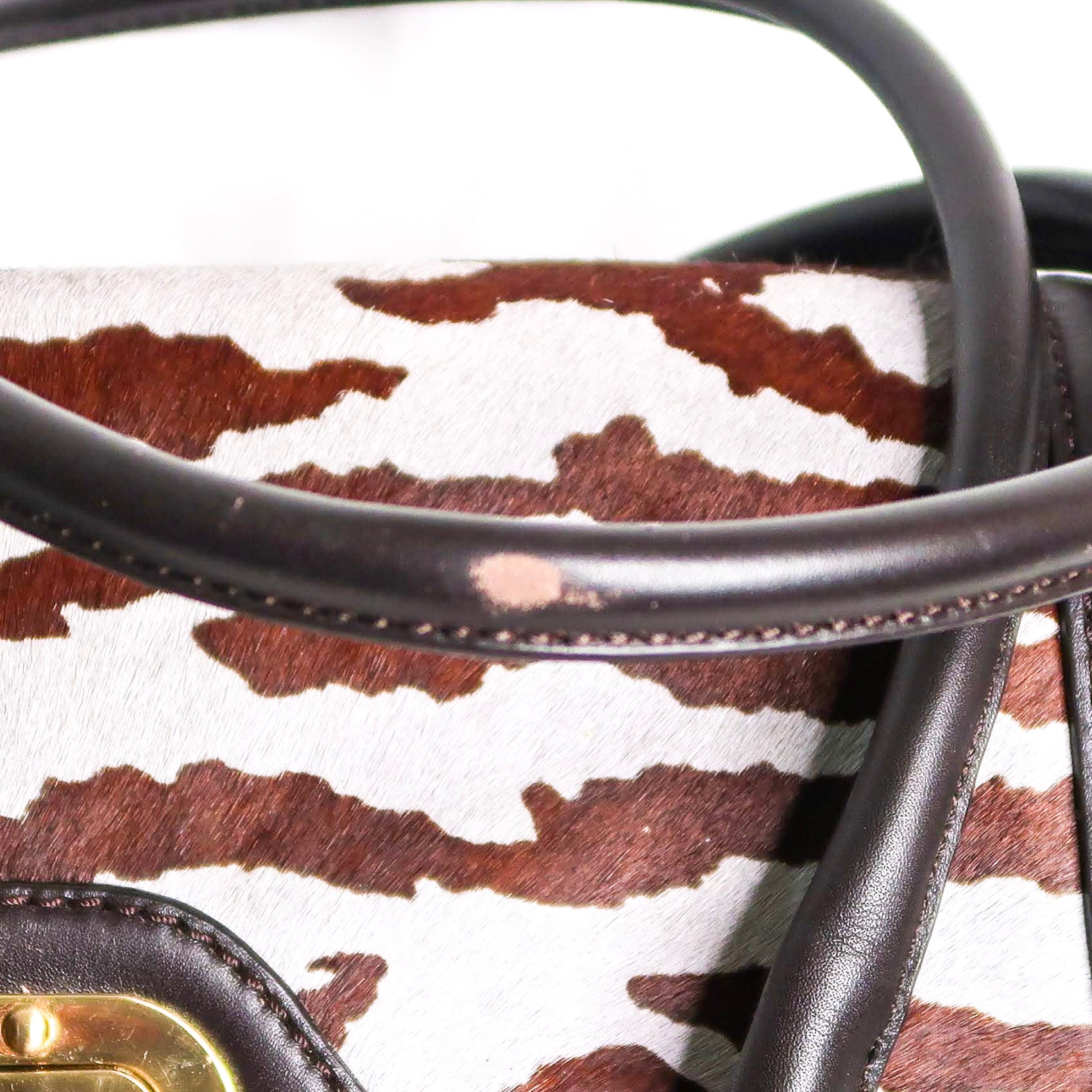 Zebra Turn-Lock Tote By Ann Taylor