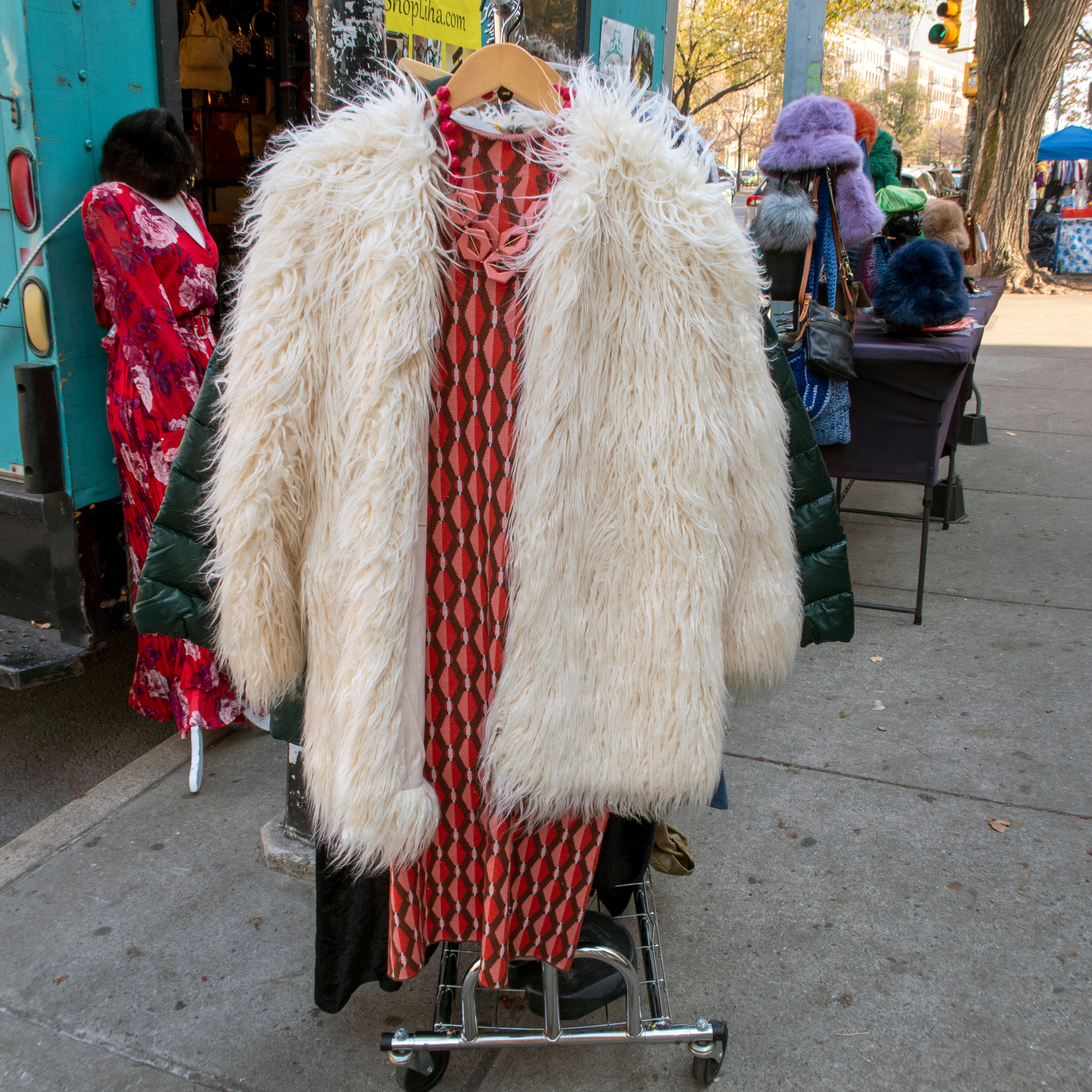 Faux Fur Cream Coat