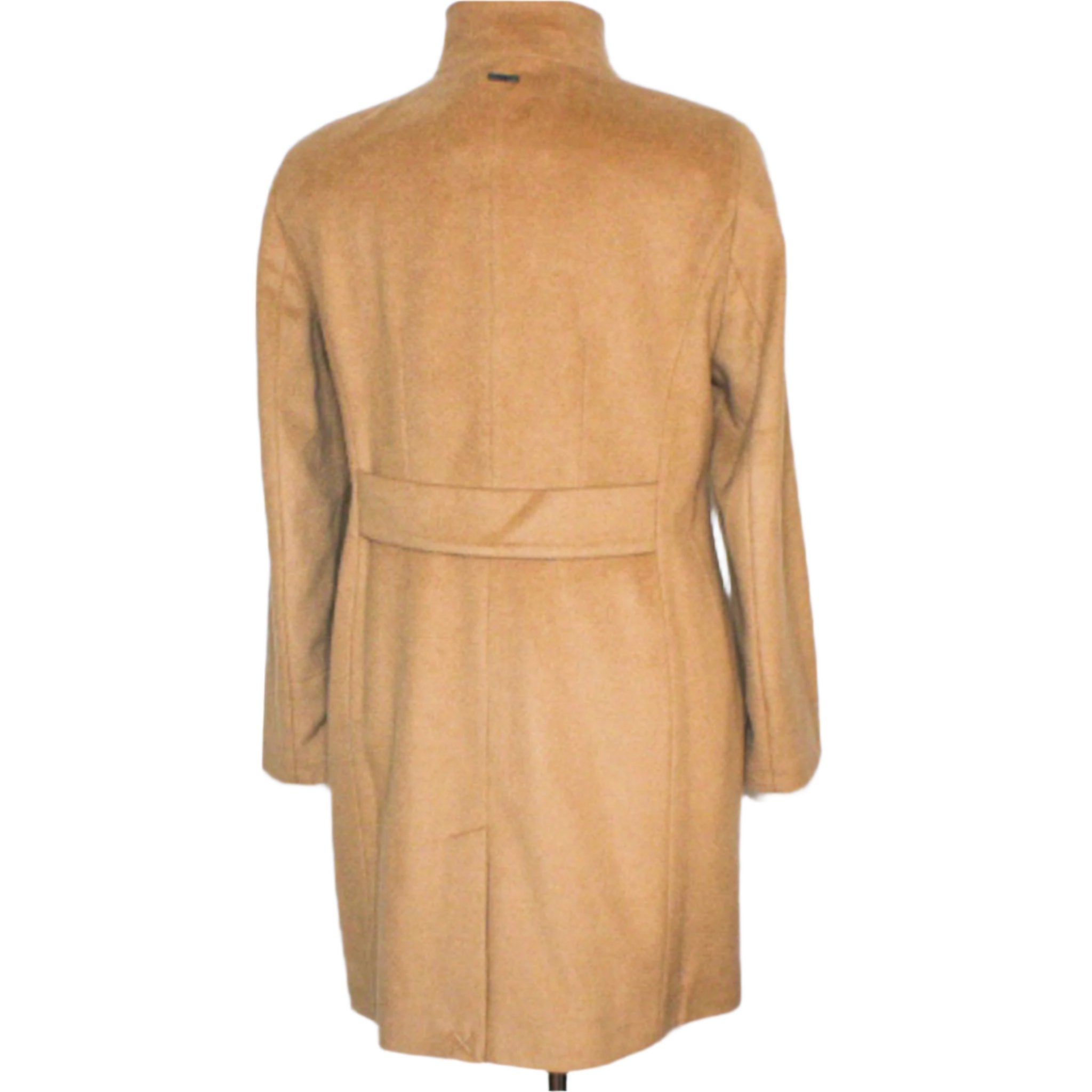 Donna Karan Classic Camel Wool Coat, Size X-Large