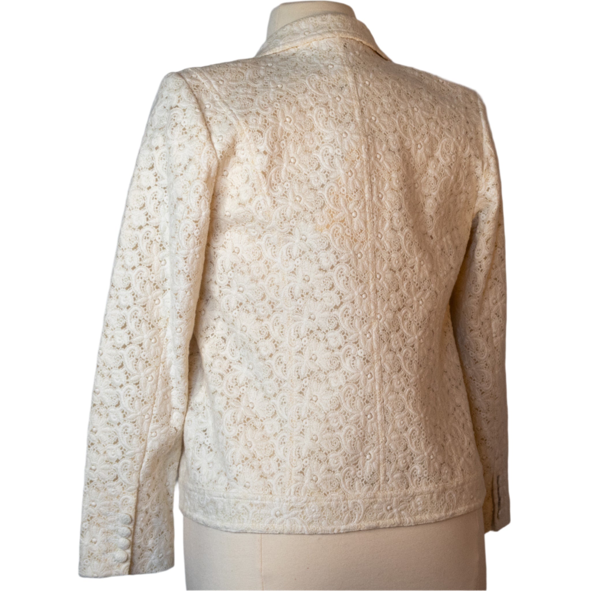 Dialogue Opulent Embroidered Lace Blazer, Size Medium