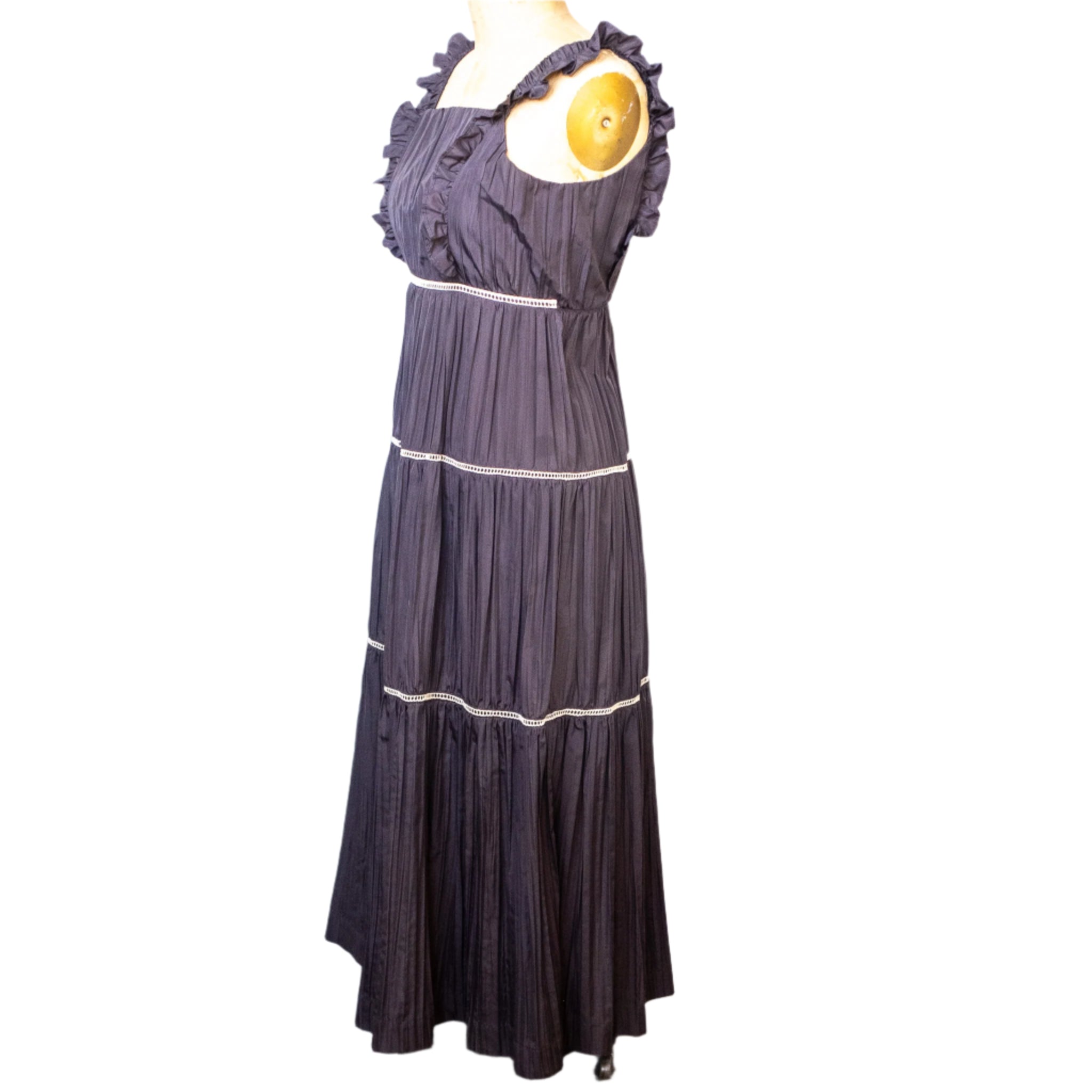 Elegant Ruffled Maxi Dress by C.T.N, Size 16?