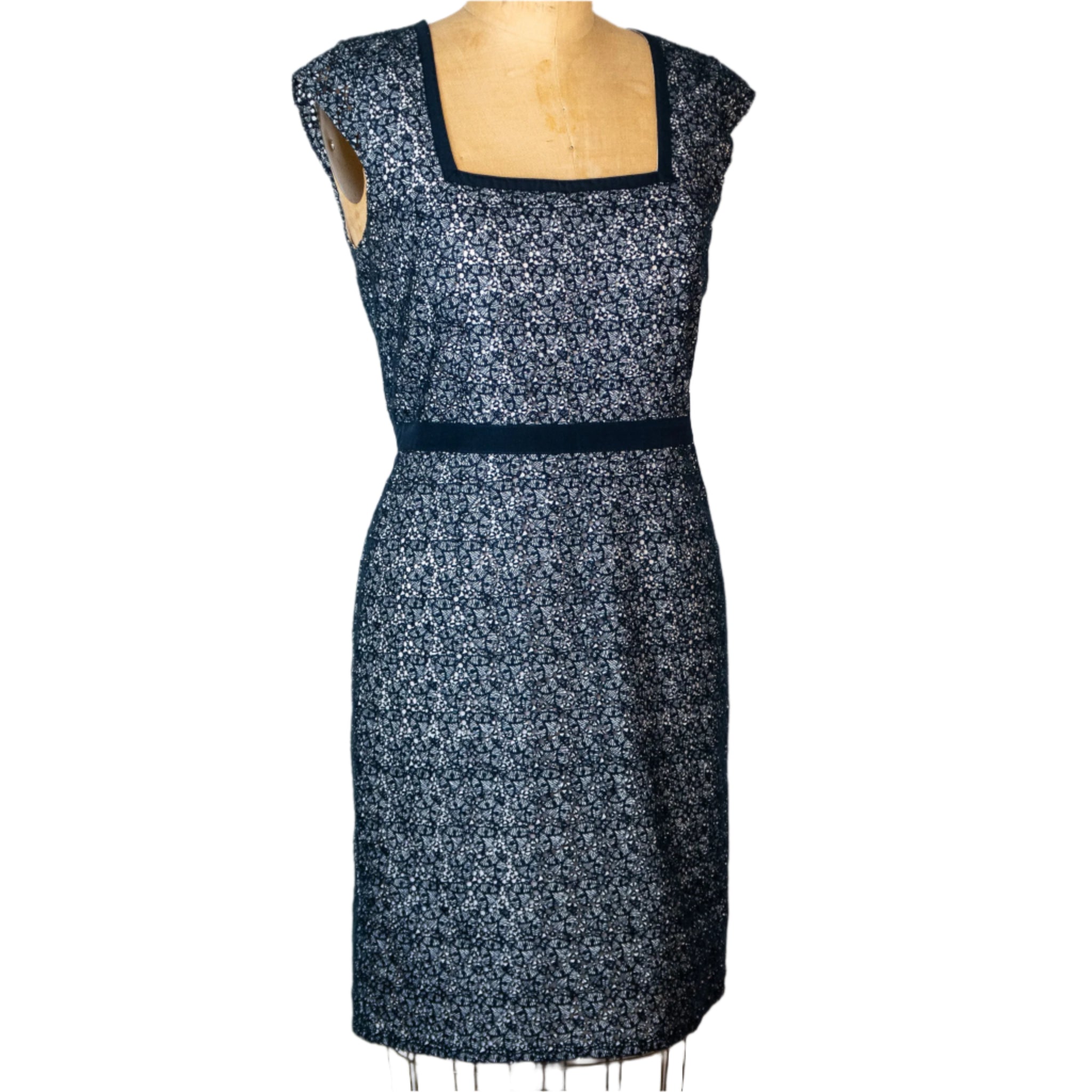 Navy Lace Symphony Dress by Ann Taylor, Size 8