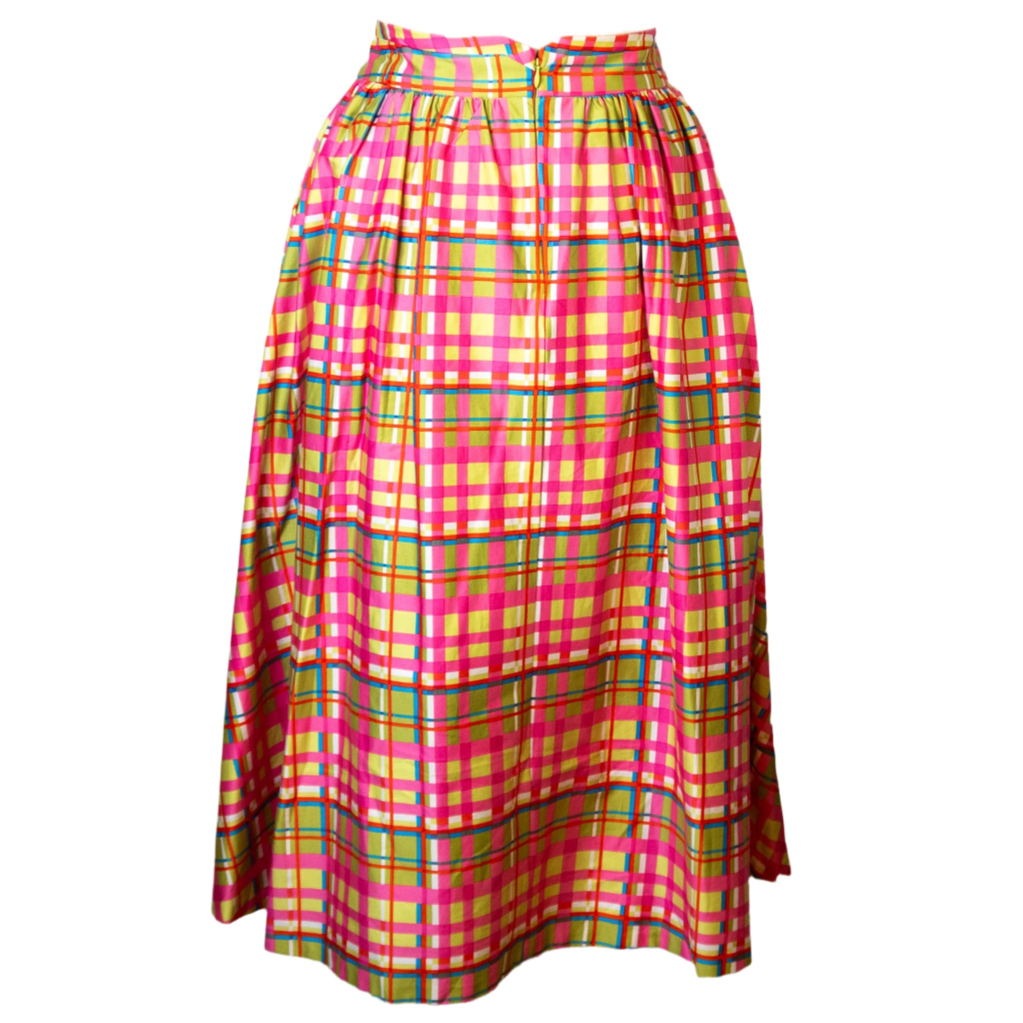 Vibrant Plaid Midi Skirt by New York & Co., Size 8