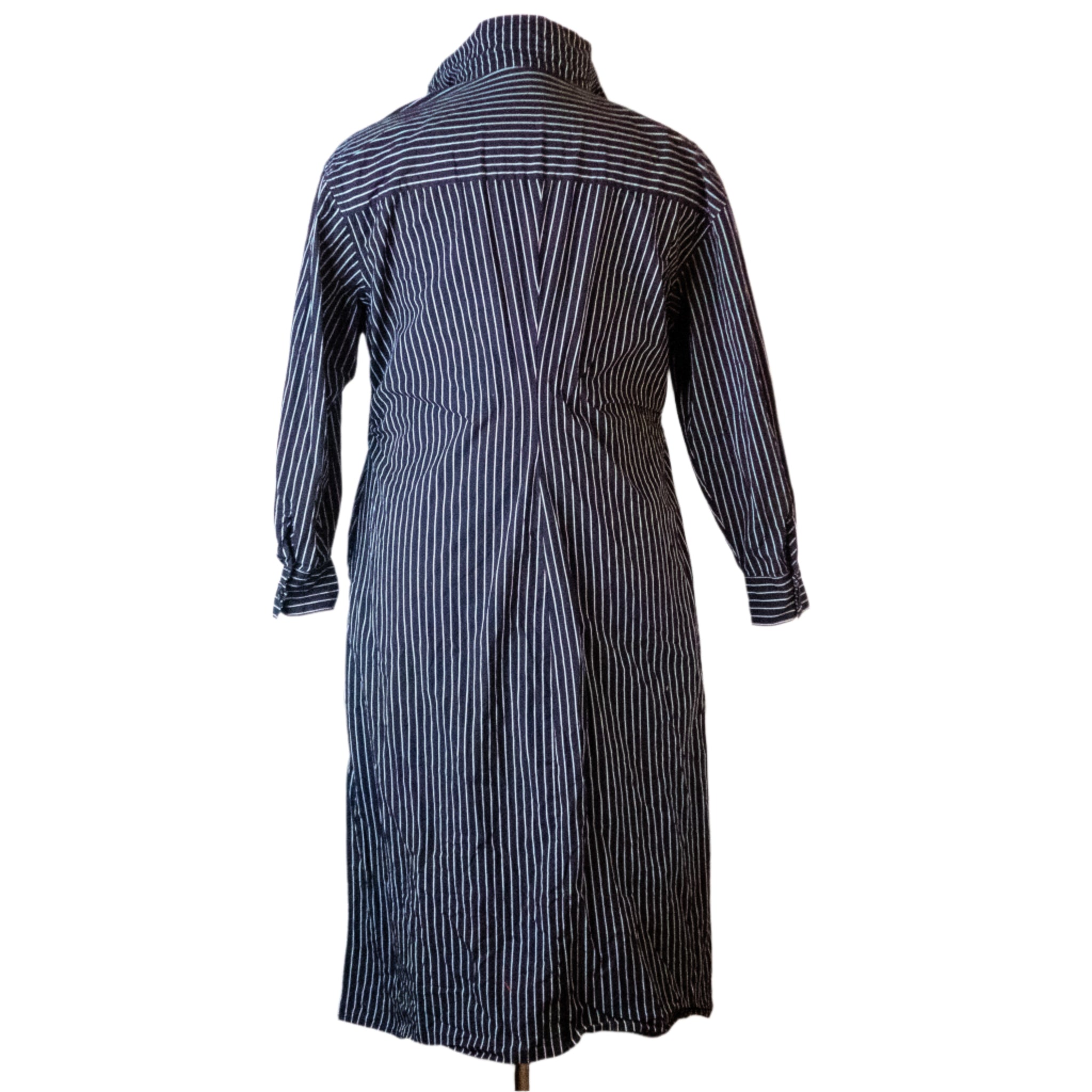 Monochrome Stripes Shirt Dress, Size 2X