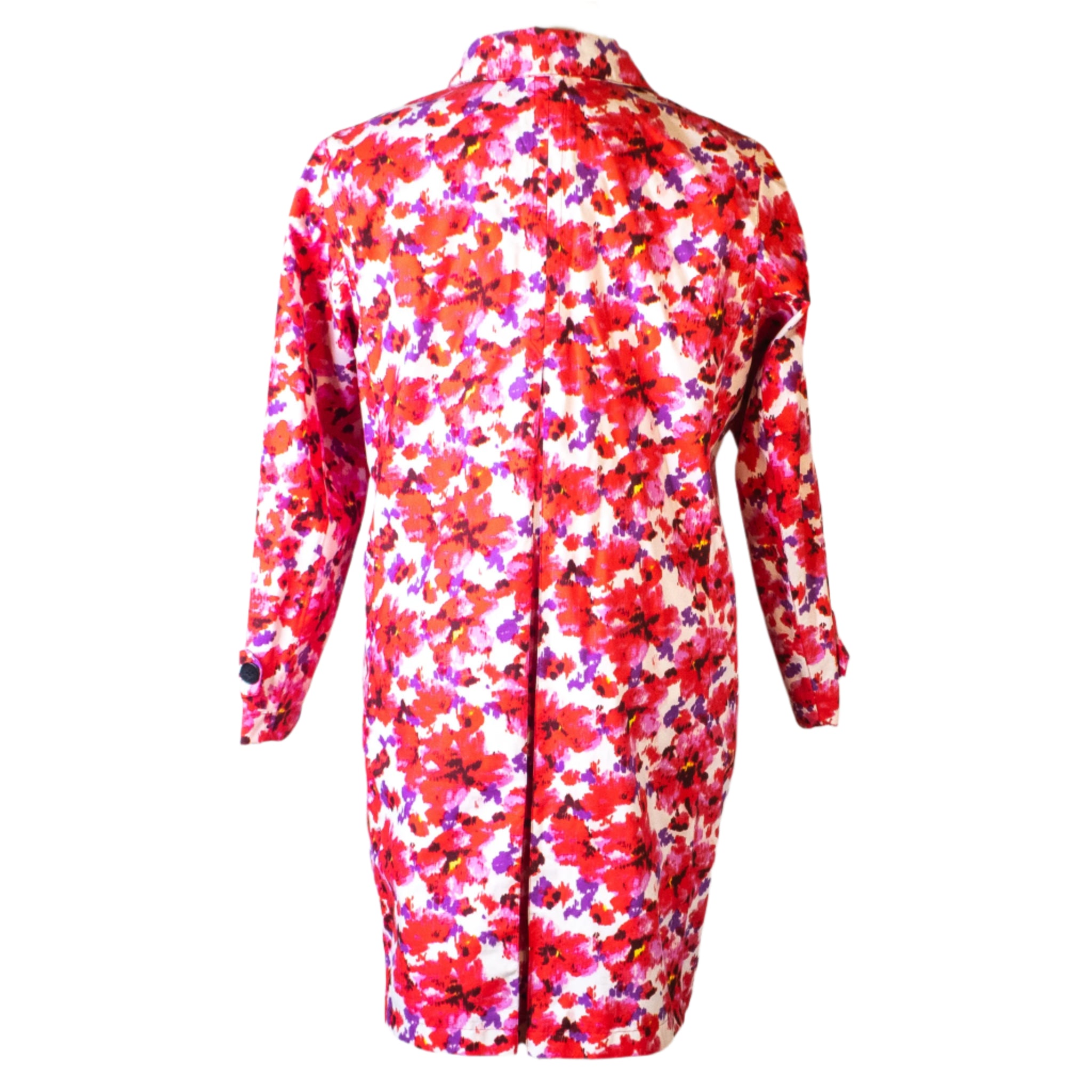 Floral Burst Trench Coat by Lands' End, Size 1x