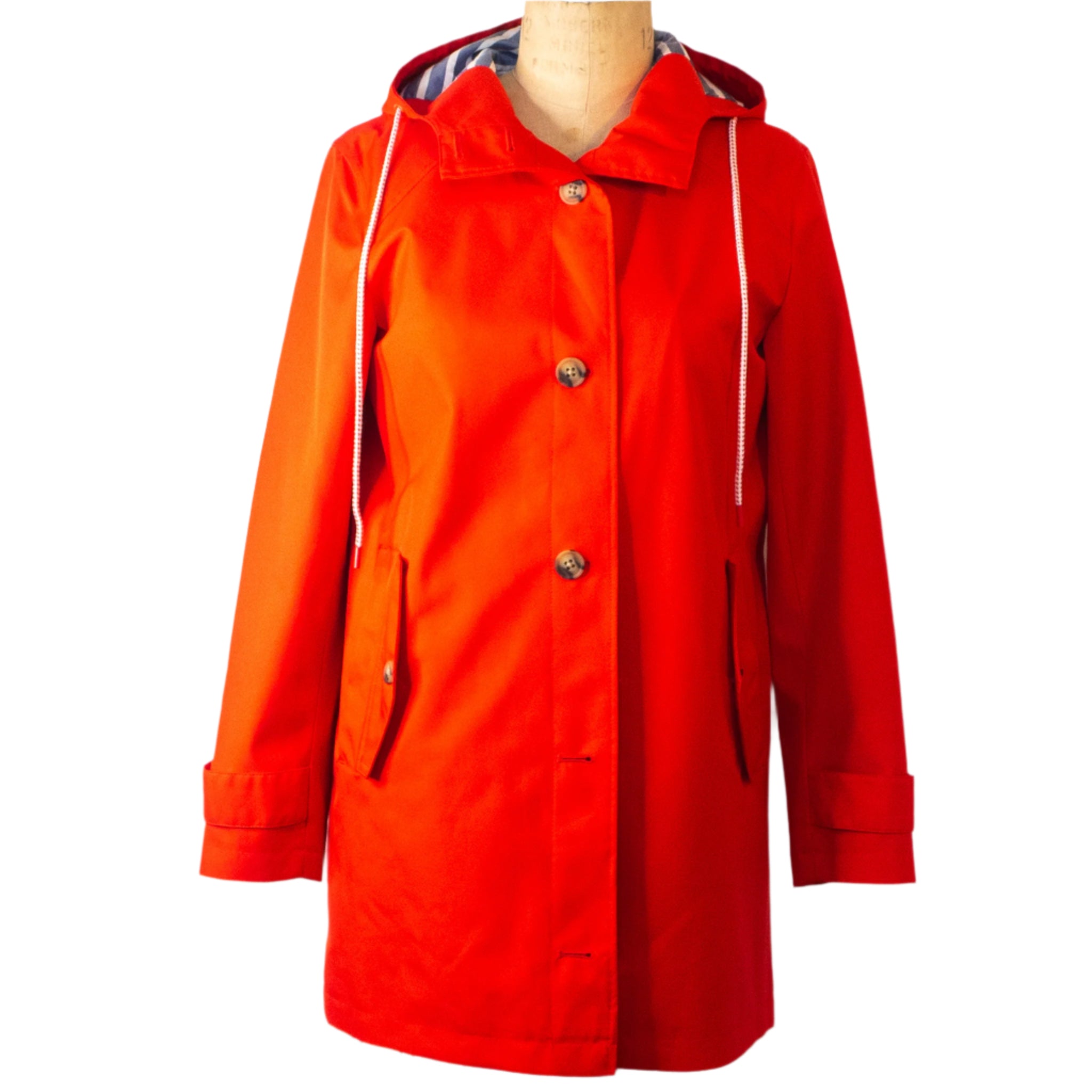 Lands' End Classic Red Raincoat, Size X-Small