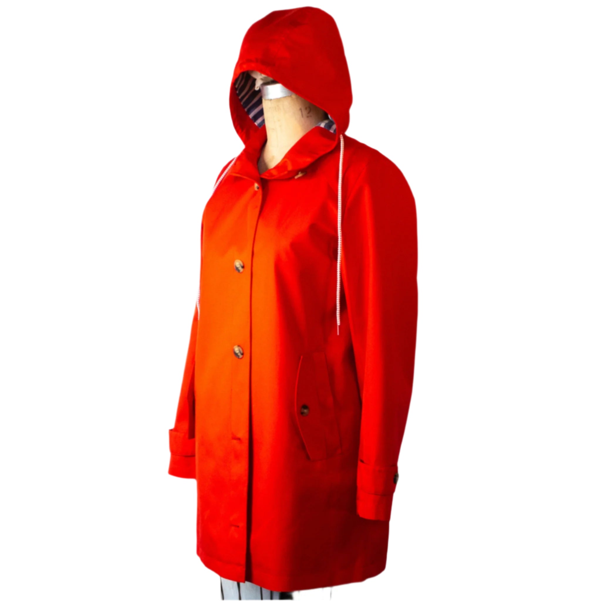 Lands' End Classic Red Raincoat, Size X-Small