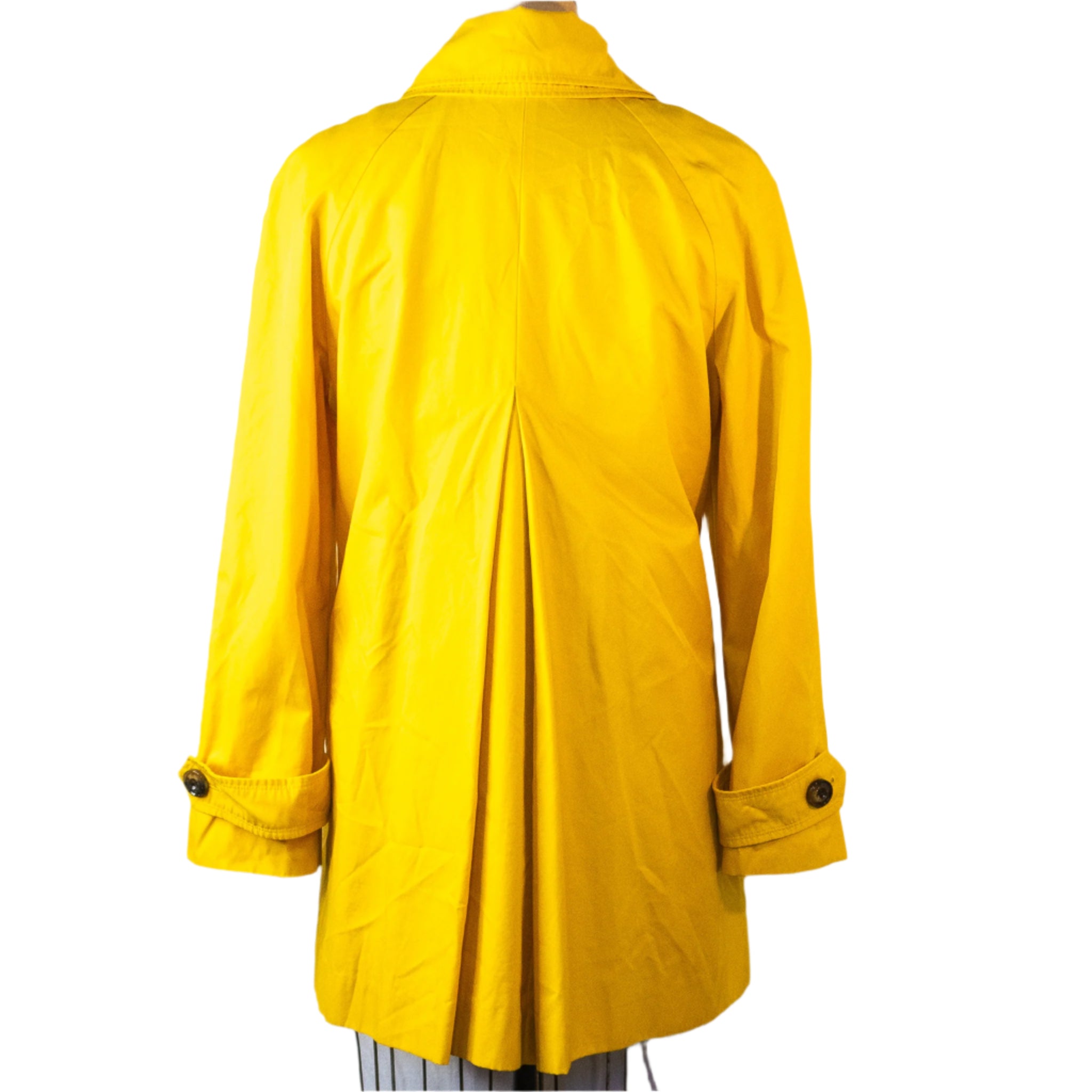 London Fog Classic Yellow Raincoat, Size Large