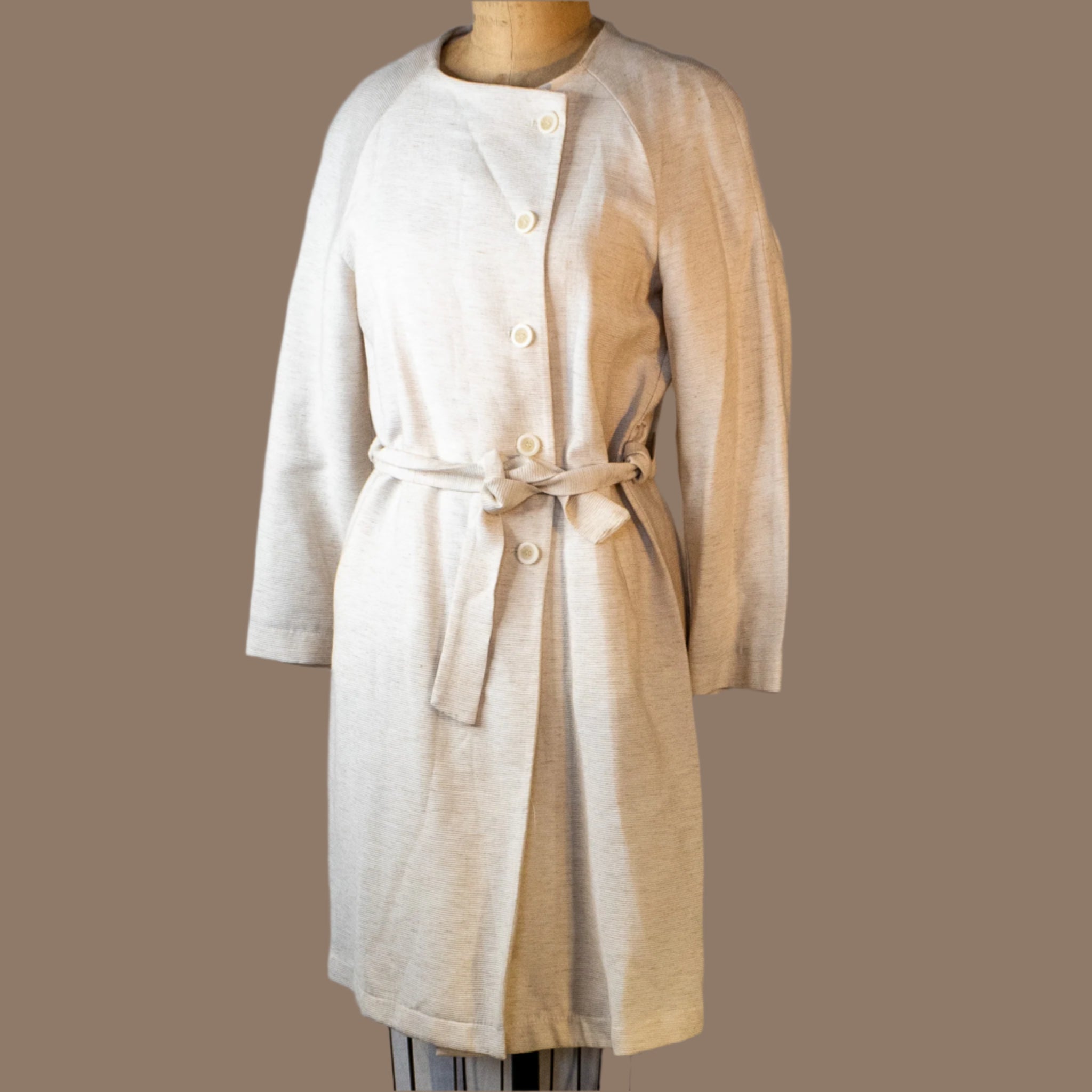 Zara's Elegant Light Beige Coat, Size Medium