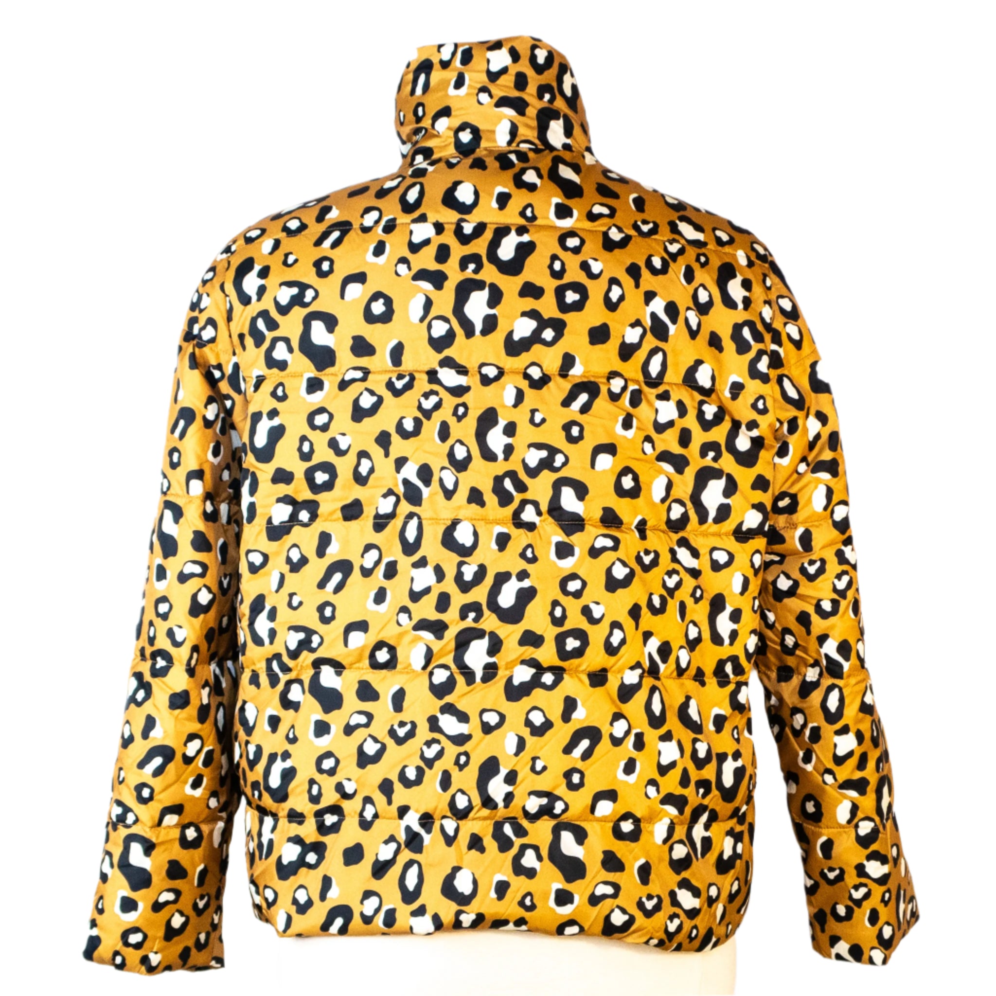 Who What Wear Leopard Print Puffer Jacket, Size Large