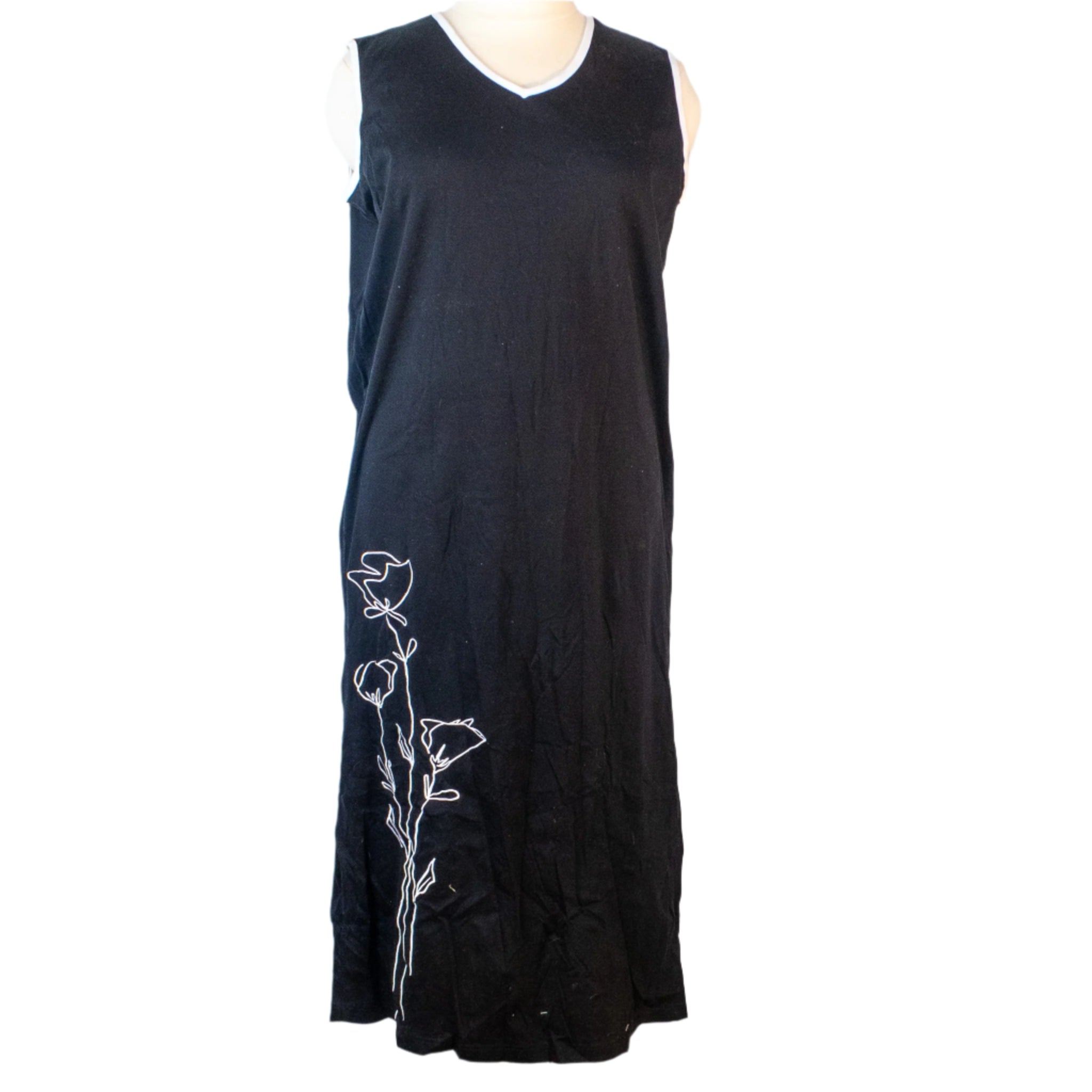 Liz Claiborne's Elegant Black Floral Maxi Dress, Size X-Large