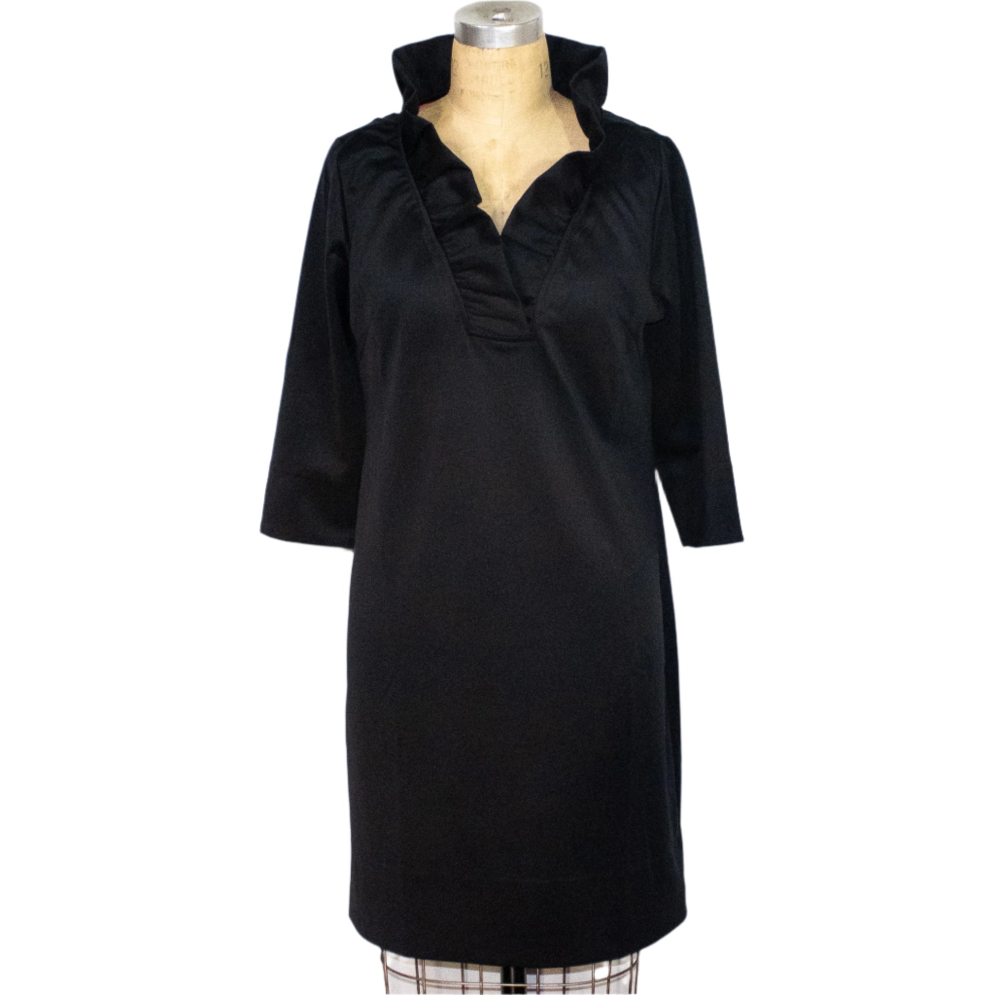 Sophisticated Black Tunic Dress by Gretchen Scott, Size X-Large