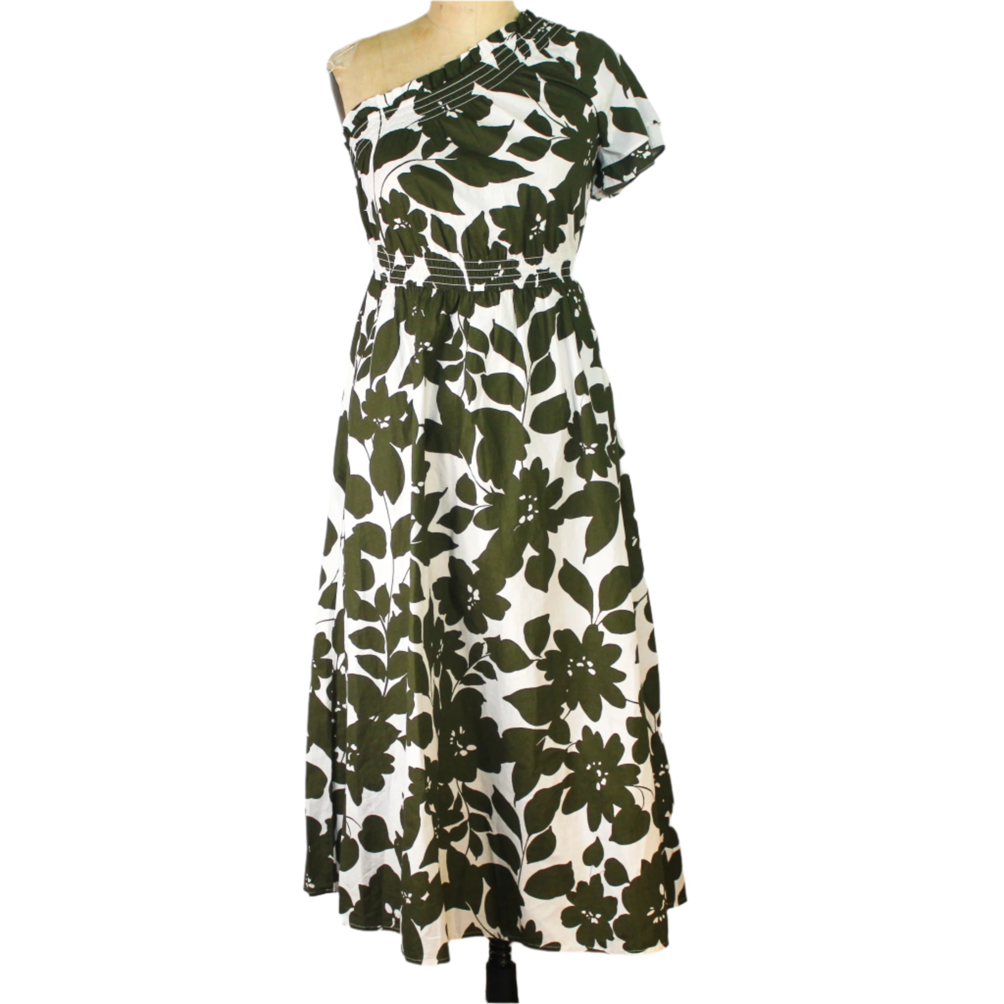 Verdant Bloom One-Shoulder Dress by J. Crew, Size XX- Small