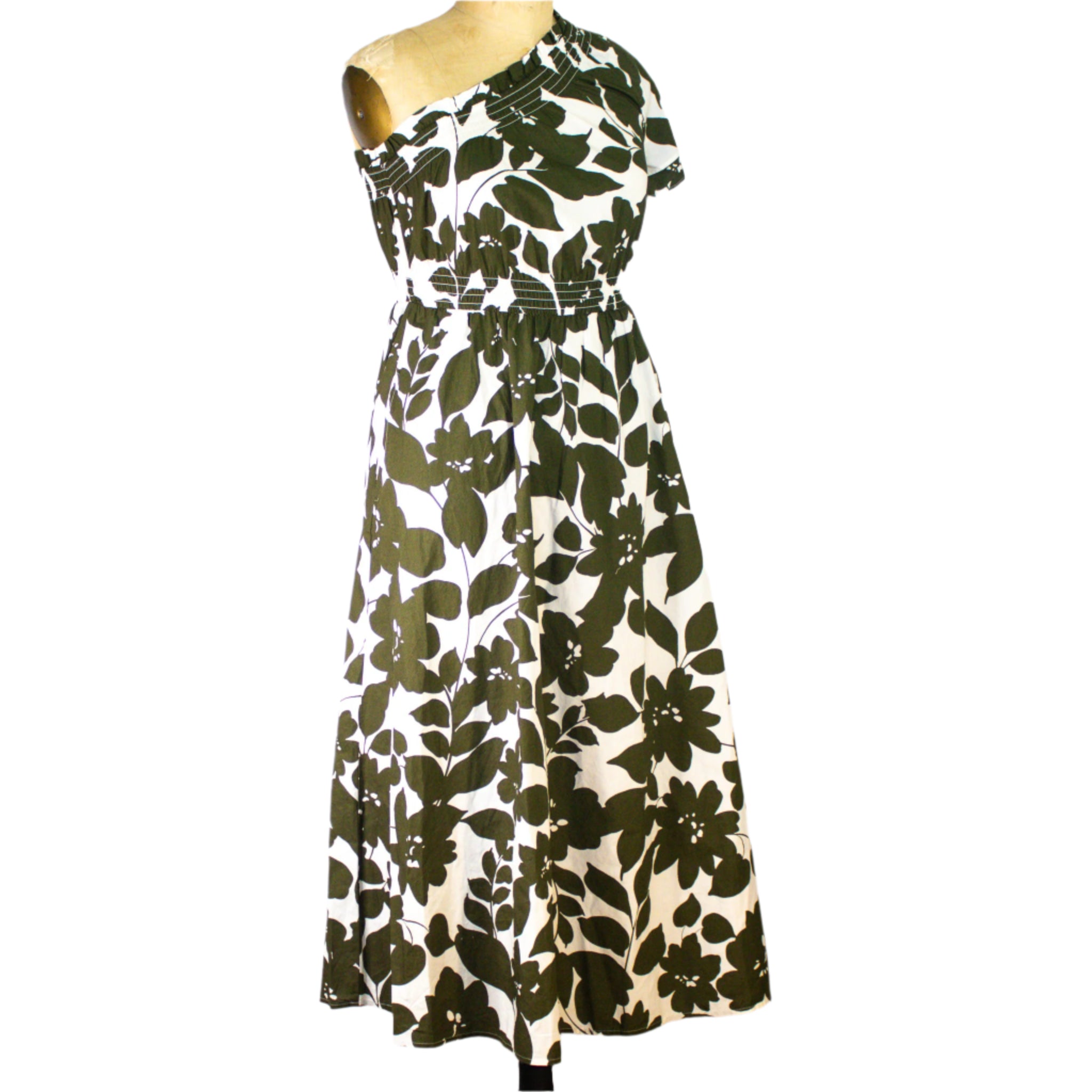 Verdant Bloom One-Shoulder Dress by J. Crew, Size XX- Small