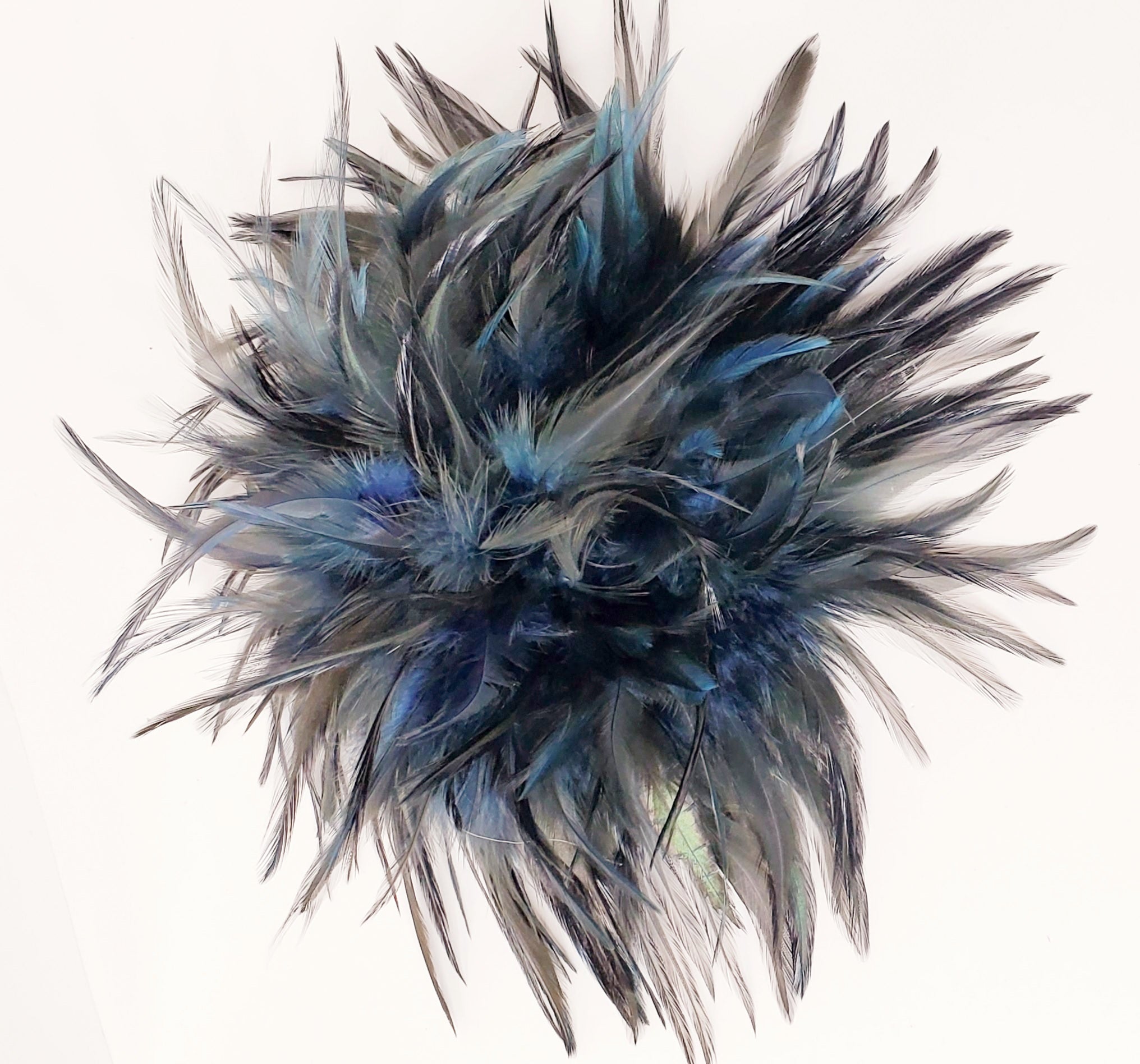 Navy Blue Feather Broach
